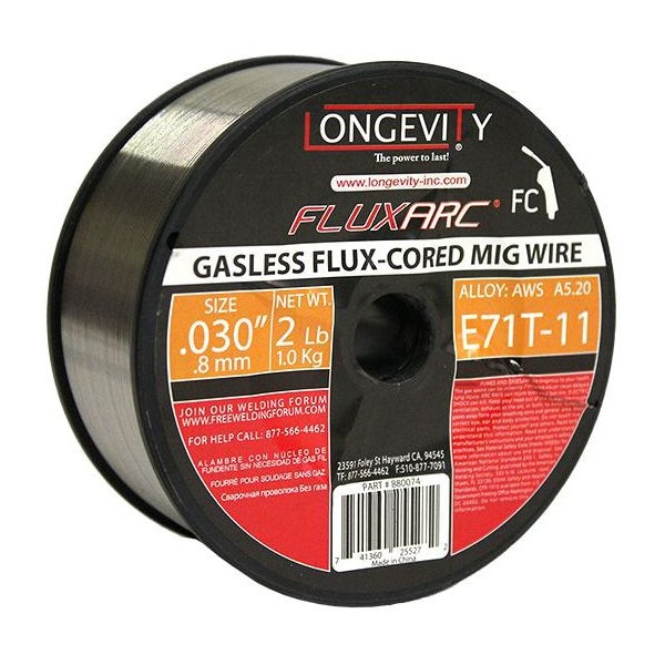 Longevity FLUXARC E71T11 Welding Wire 0.030"(0.8mm), 2Lb Spool